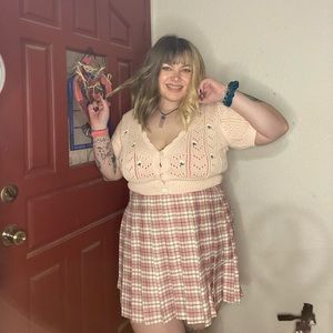 plus size plaid tennis skirt